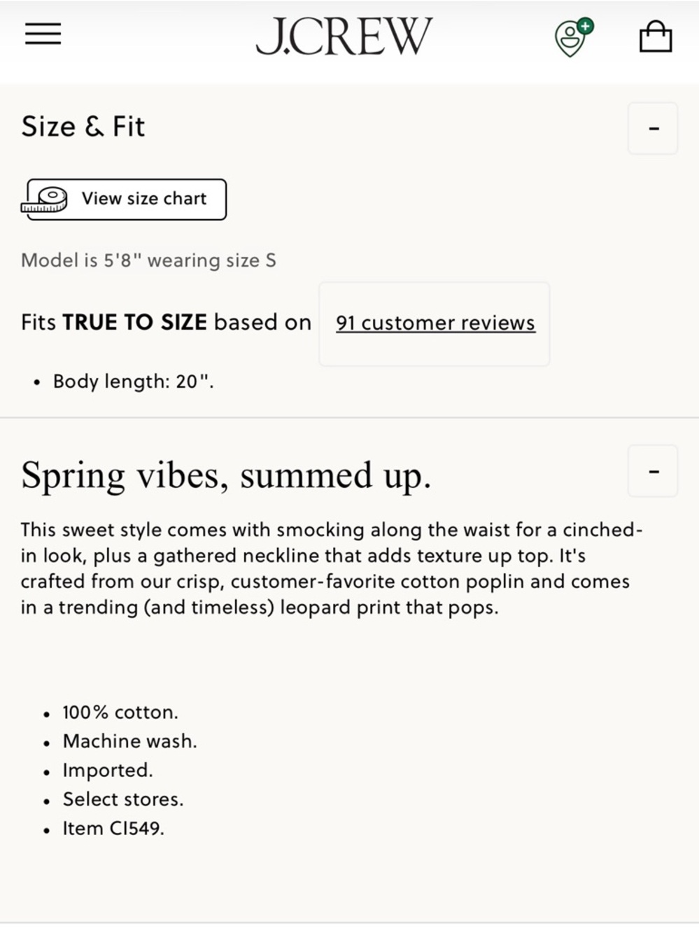 NWOT J Crew Hyacinth Top in Cotton Poplin White XS Smocked Waist 100% Cotton - Picture 4 of 8